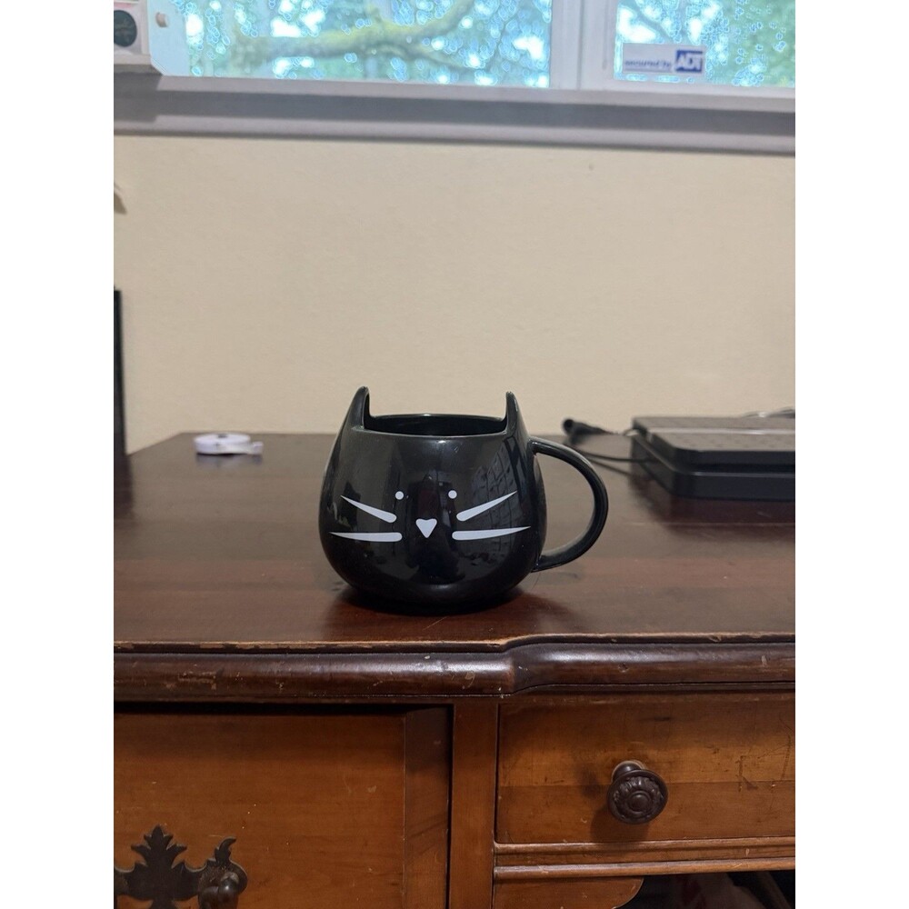 Cute Cat Ceramic Coffee Mug Cat Shaped Black
